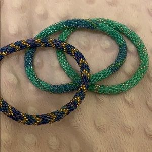 Roll on beaded bracelet bundle